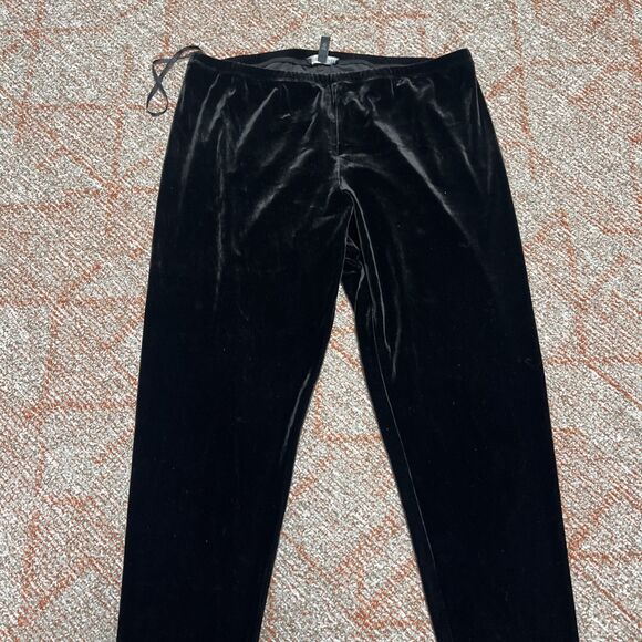 EILEEN FISHER Women’s Velour Pants Black Size Large (32x29) - Picture 3 of 9